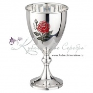 Фужер "Роза" 999 пробы с холодной эмалью на 130 мл (Новинка) 6791/1