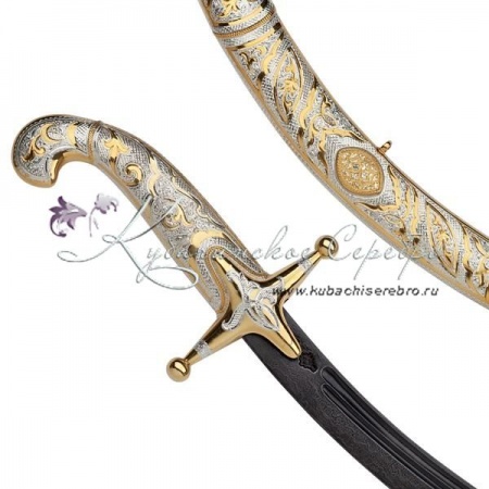 Сабля с позолотой, 73 см, с дамасской сталью! 