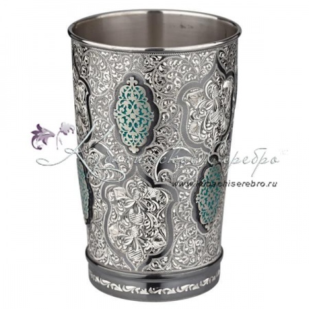 Стакан с зеленой эмалью на 300 мл