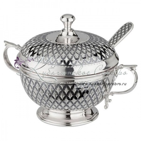 Сахарница с вырезом под ложку, с литыми ручками на 310 мл 