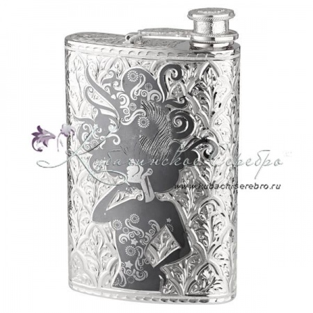 Фляга серебряная дамская на 440 мл 