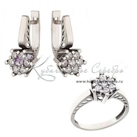 Комплект серебряный Брызги шампанского