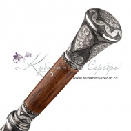 Трость с серебряными вставками, дерево ясень, 95 см , арт №5099