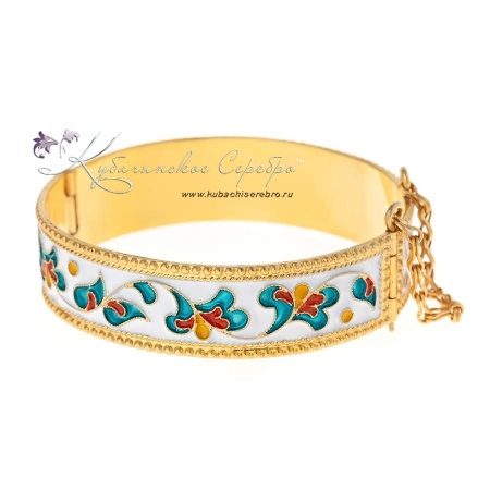 Браслет с горячей белой эмалью 