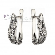 Серьги из серебра "Листья" 8300