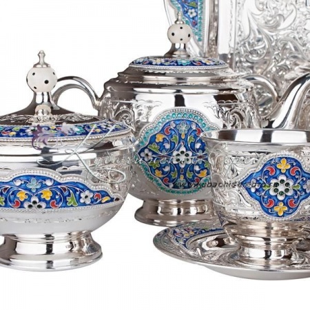 Сервиз чайный с горячей эмалью