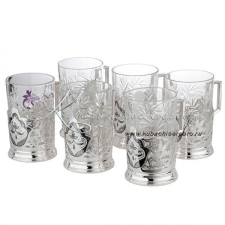 Набор подстаканников на 6 персон  в исполнении Люкс