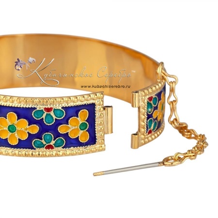 Браслет с горячей эмалью Цветочек