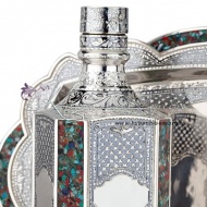 Авторский набор для крепких напитков с чернью и камнями , арт №8143