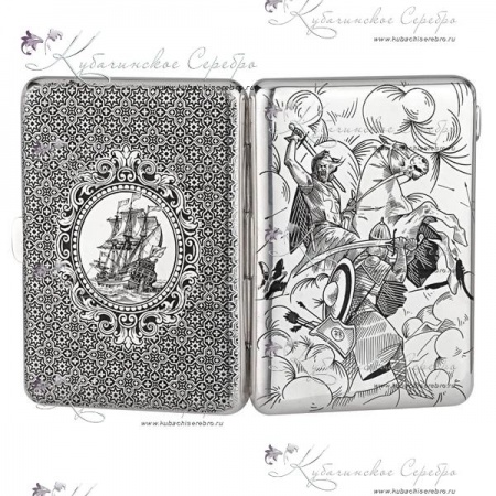 Портсигар Воины & корабль