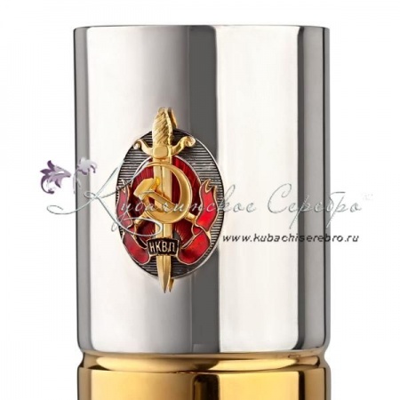 Стопка-гильза с позолотой  Стопка-гильза с позолотой НКВД на 65 мл
