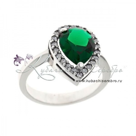 Кольцо серебряное Капелька