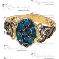Позолоченный браслет с холодной эмалью "Королевский сад" (Новинка) 8125