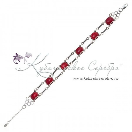 Браслет с бордовым гранатом