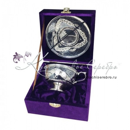 Чайная пара с чеканкой на 150 мл 