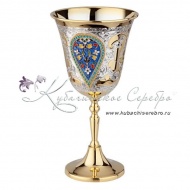 Фужер "Царский" с позолотой и горячей эмалью на 300 мл  2230