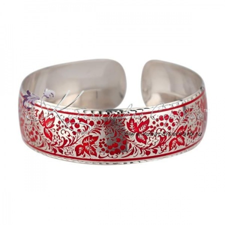 Браслет с холодной красной эмалью (Новинка), арт №3403   Браслет с холодной красной эмалью (Новинка)