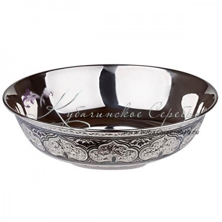 Серебряная тарелка с чернением на 600 мл