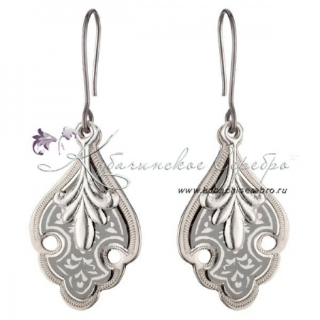 Серебряные серьги с чернением, арт №6989/2 Серебряные серьги с чернением