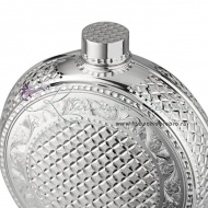 Фляга из серебра с огранкой 925 пробы на 360 мл, арт №6909