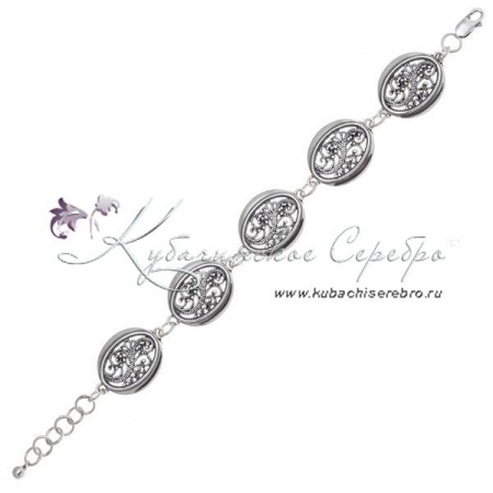 Серебряный браслет с филигранью