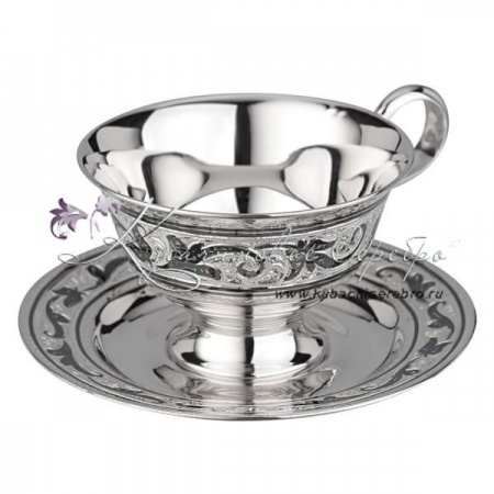 Серебряная чайная пара серия «Кубачи» на 160 мл