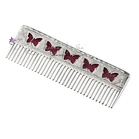 Расческа серебряная Бабочки