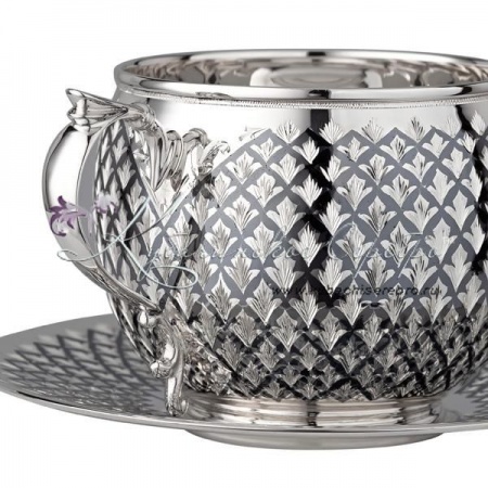 Чайная пара из серебра 925 пробы на 260 мл 