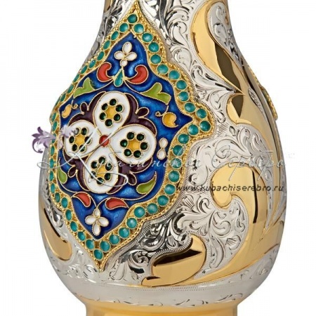 Ваза с позолотой и горячей эмалью 