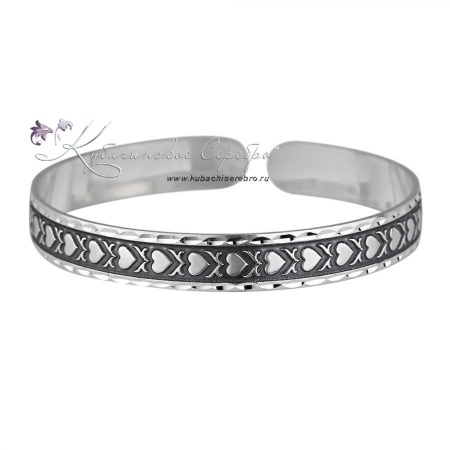 Браслет с оксидированием Сердце