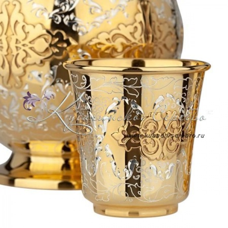 Набор для сока и воды с позолотой 