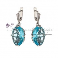 Серьги с голубым камнем 6485/10