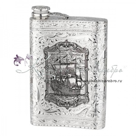Фляга с филигранью Корабль на 290 мл 