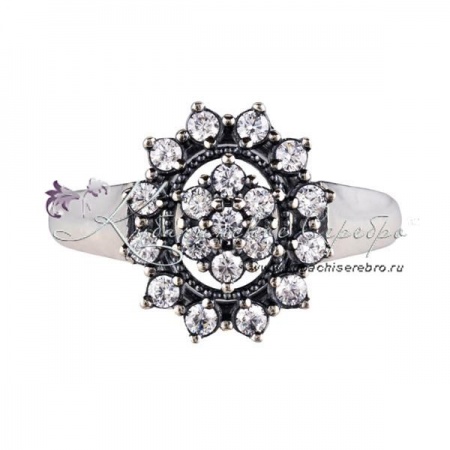 Кольцо с цирконами, коллекция в Ампир  (Новинка)