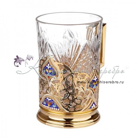 Подстаканник с позолотой и горячей эмалью!