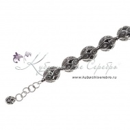 Крупные браслет-бусы серебряный , арт №8236