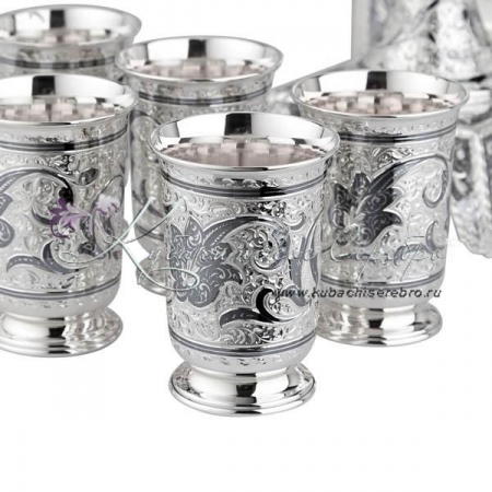 Сервиз для вина серебряный, ручная работа!, арт №8350 Сервиз для вина серебряный, ручная работа!