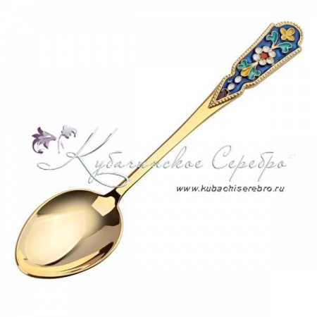 Серебряная ложка с эмалью и позолотой, серия Версаль