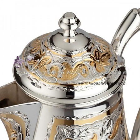 Кувшин из серебра 999 пробы с позолотой на 2700 мл , арт №2594 Кувшин из серебра 999 пробы с позолотой на 2700 мл