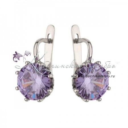 Серьги серебряные с аметистом