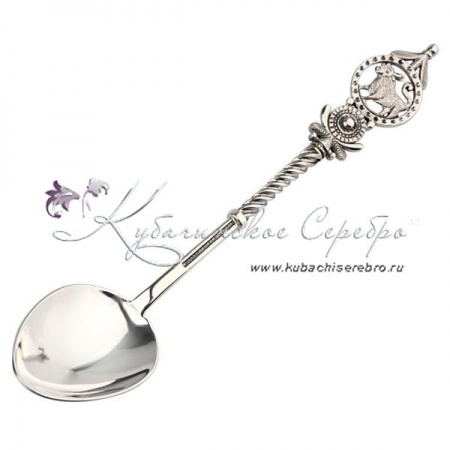 Серебряная чайная ложка Телец
