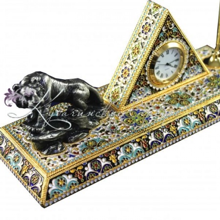 Набор настольный с позолотой и горячей эмалью!, арт №2243 Набор настольный с позолотой и горячей эмалью!