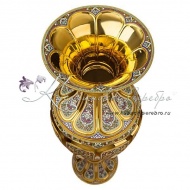 Ваза с позолотой и цветной горячей эмалью!, арт №4045