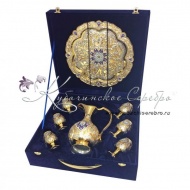 Сервиз винный с позолотой и горячей эмалью , арт №7124