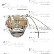 Серебряное сито для чая с чернением «Кубачи», арт №1602