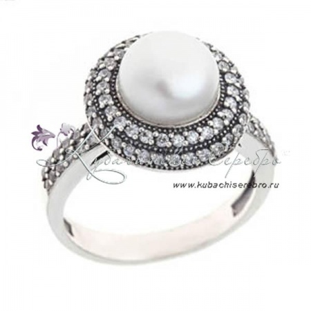 Серебряное кольцо с жемчугом