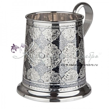 Кружка из серебра исполнение  Кружка из серебра исполнение Люкс на 400 мл.