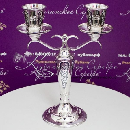 Подсвечник с чернением на 2 свечи , арт №6567 Подсвечник с чернением на 2 свечи