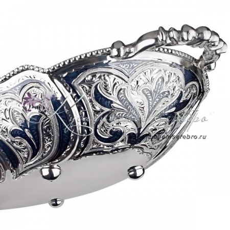 Блюдо серебряное, исполнение Люкс +