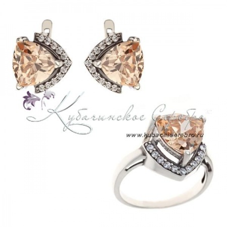 Комплект серебряный с цитрином